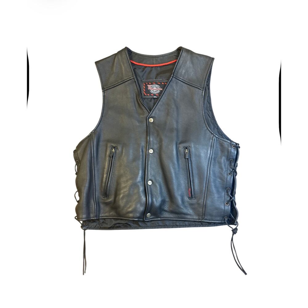 Excellent Condition Milwaukee Leather Black Motorcycle/Biker Vest Size: 2XL